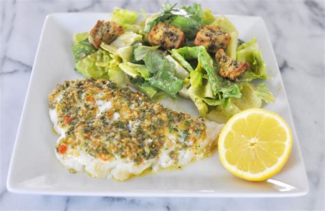 White Fish With An Olive Caper Parsley Sauce