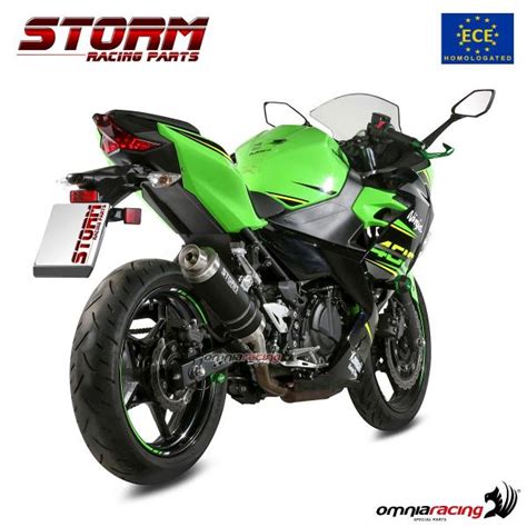 Homologated Storm Gp Black Steel Exhaust For Kawasaki Z