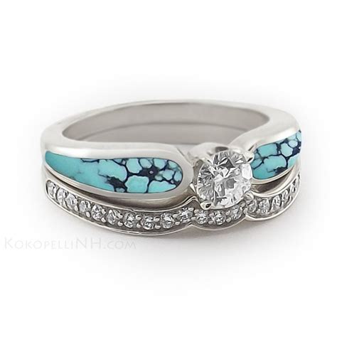 Turquoise And Silver Wedding Rings Jenniemarieweddings