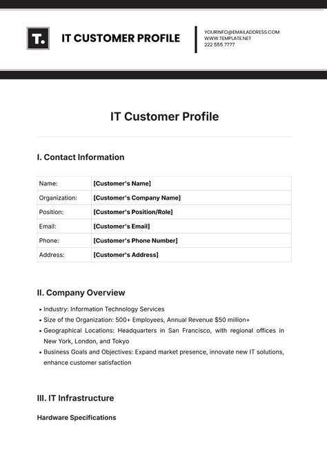 Free Bank Customer Profile Template to Edit Online