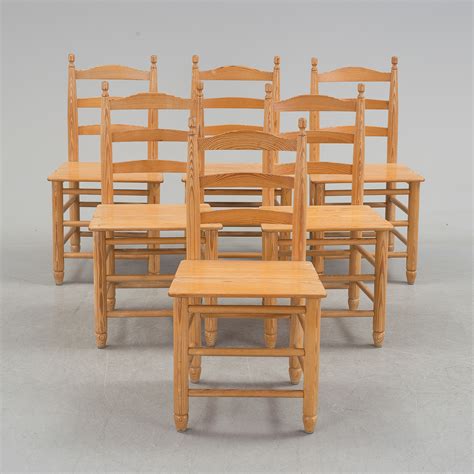 STOLAR sex stycken så kallade stegstolar 1900 talets mitt andra hälft Bukowskis