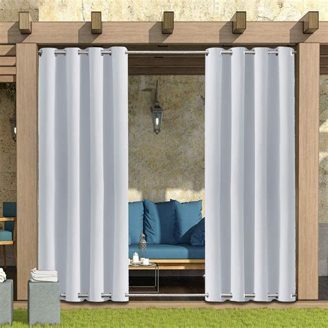 Rosnek Outdoor Curtains for Patio Porch Privacy Drapes, Thermal ...