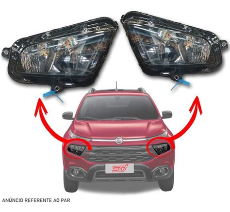 Par Farol Dianteiro Fiat Toro Freedom 2020 Original Parcelamento Sem