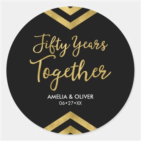 Glittering Gold Number 50 Anniversary Classic Round Sticker