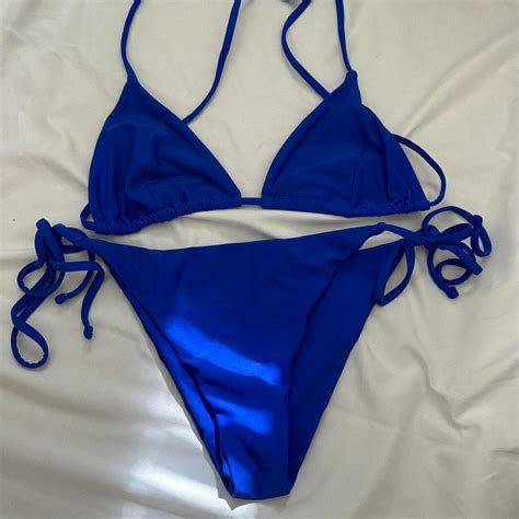 Royal Blue Bikini Set Never Worn Perfect For Summer Depop