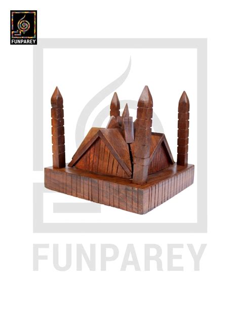 Handmade Wooden Premium Faisal Masjid Model 7" - Funparey