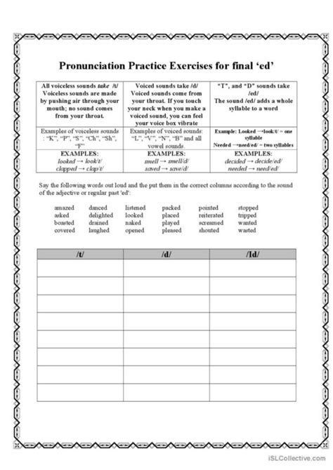 Pronunciation Of Ed Interactive Worksheet Rutinas En Ingles Como Hot