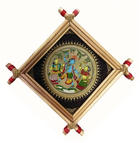 Lord Krishna Black Colour Tala Pata Chitra Spiritual Items From