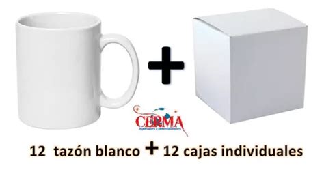 Pack 12 Tazones Blancos 11oz Sublimación Caja Individual Cuotas sin