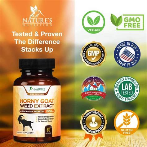 Nature S Nutrition Horny Goat Weed Extract With Maca Mg Count