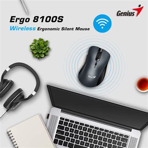 Genius Ergo S Wireless Ergonomic Silent Mouse Titanium