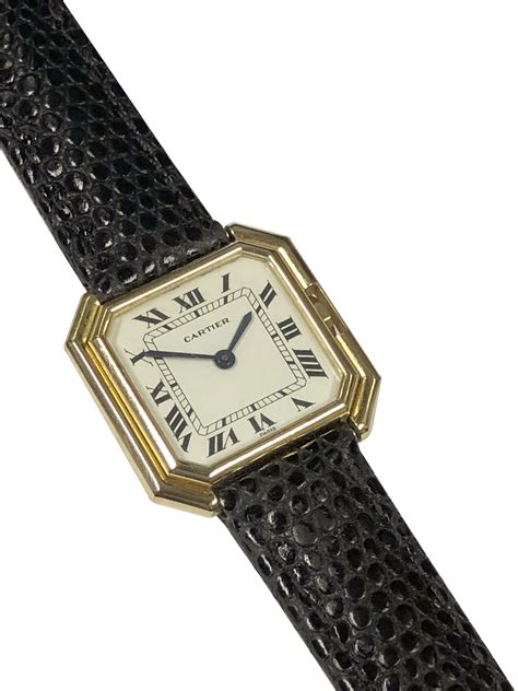 Cartier Paris Centure Yellow Gold Mid Size Mechanical Wrist Watch For