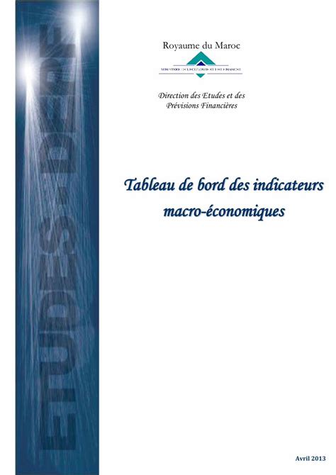 Pdf Tableau De Bord Des Indicateurs Royaume Du Comptes Et