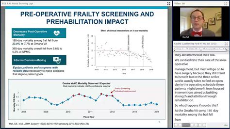 Pre Operative Frailty Screening And Prehabilitation Implementing The