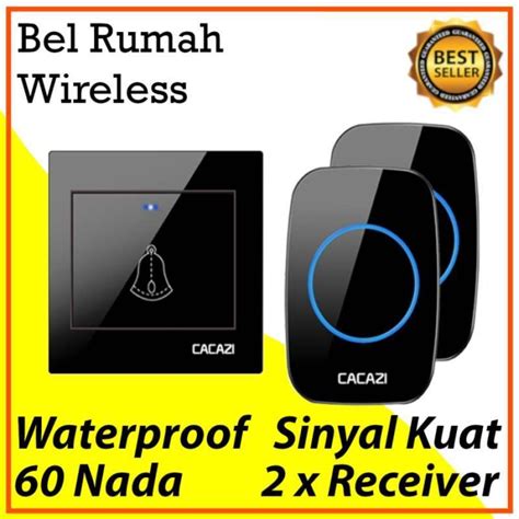 Jual Bel Rumah Wireless Waterproof Pintu Door Bell Tanpa Kabel Nada