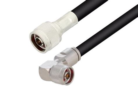 N Male To N Male Right Angle Cable Using RG214 Coax