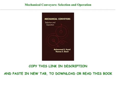 BOOK Mechanical Conveyors Selection And Operation Full Pages