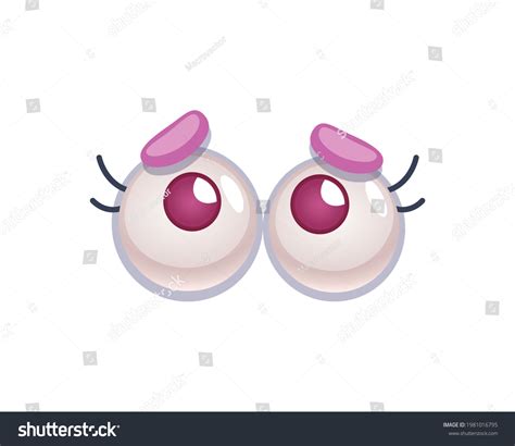 Cute Sad Eyes Cartoon Creature On Stock Vector (Royalty Free ...