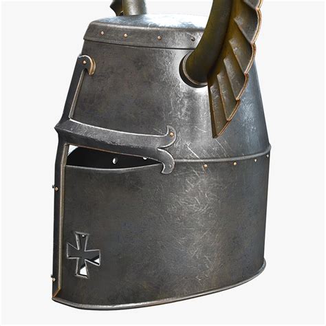 horned teutonic knight helmet 3d model