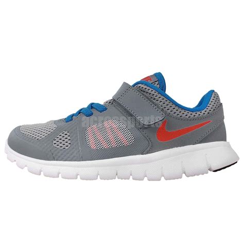 Nike Flex 2014 RN PSV Run Grey Orange Blue Preschool Velcro Kids ...