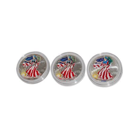 ShopTheSalvationArmy - x3 1 oz. 999 Fine Silver Painted Coins, 1999 and ...