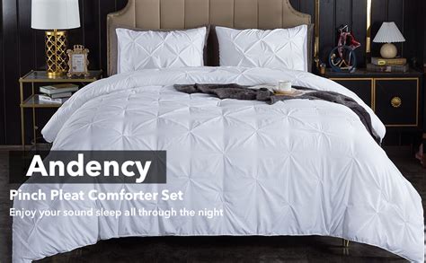 Andency White Pinch Pleat Comforter Full 79x90inch 3