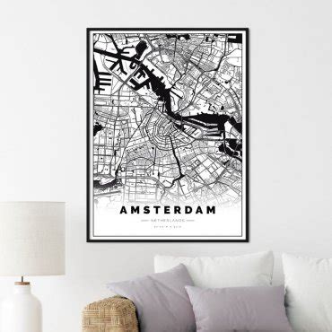 Plakat Z Map Miasta Amsterdam Mapa Amsterdamu