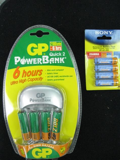 GP Battery Charger + Rechargeable NI-Mh Batteries (NEW), Photography ...