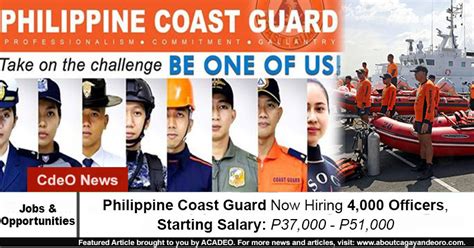 Philippine Coast Guard Now Hiring 4,000 Officers, Starting Salary: P37 ...