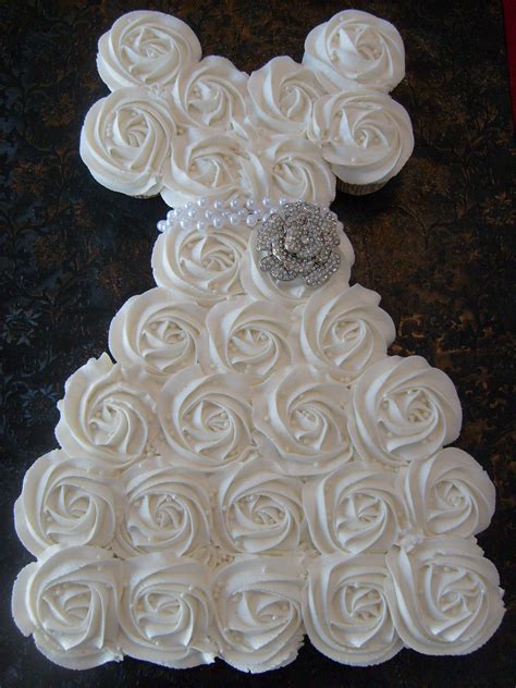 Bridal Shower Cupcake Pull Apart Cake Wedding Dress Cupcakes Wedding