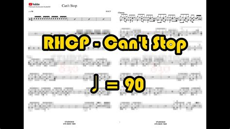 드럼 악보 연습 시작 카운트 Music Drum Score PreCount Red Hot Chili Peppers Can t Stop YouTube