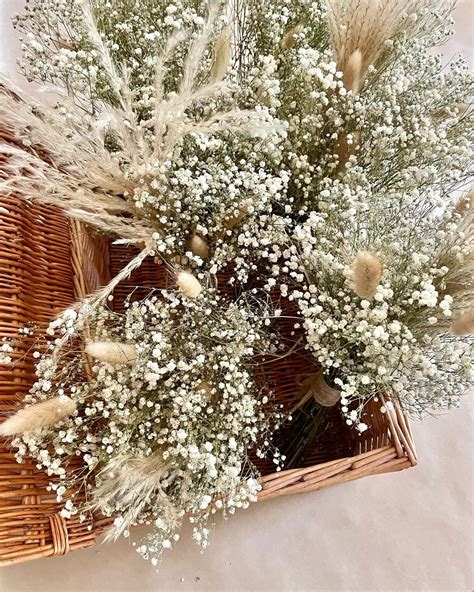 Wedding Dried Flower Bouquets Buttonholes Gypsophilia Etsy UK Dried