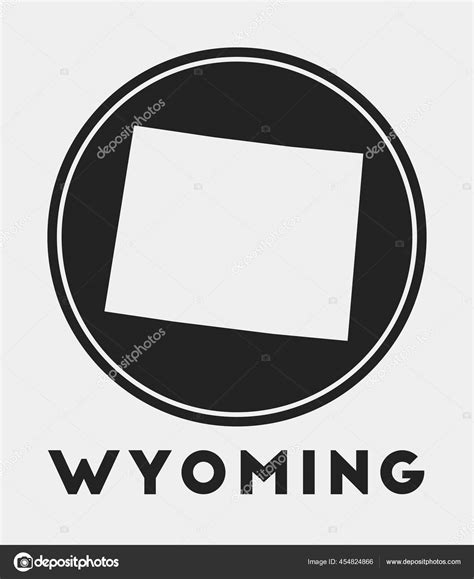 Wyoming Icon Logo State Map Title Stylish Wyoming Badge Map Stock ...