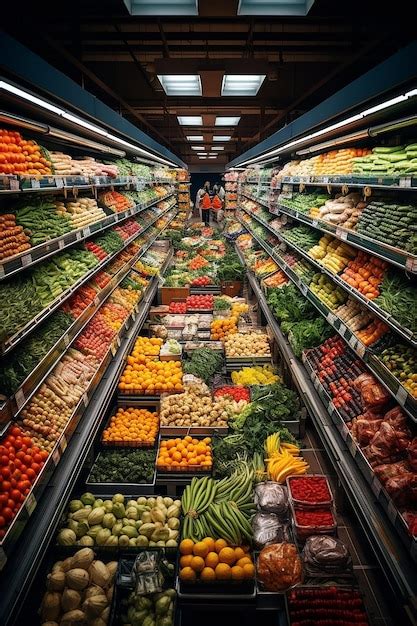 Premium Photo | Abundance of healthy food choices in supermarket aisle