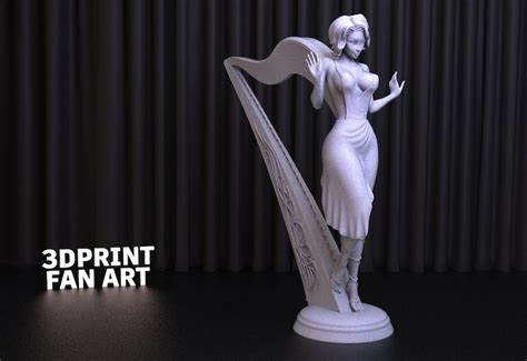 Golden Harp Sexy Girl 3d Print Stl File For 3d Printing3d Etsy