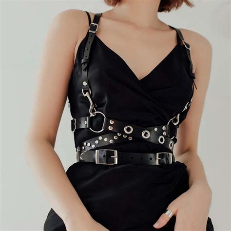Women Fashion Belt Corsett Belt Street Style Leather Lingerie Chest Harness Punk Rock Leather