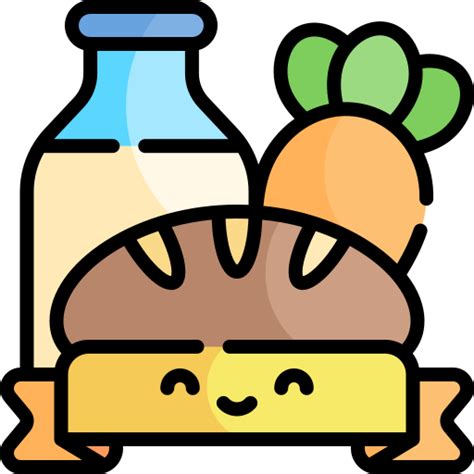 Icono De Alimento Kawaii Lineal Color