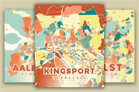 Kingsport Tennessee Colorful Map Graphic by Poster Boutique · Creative ...