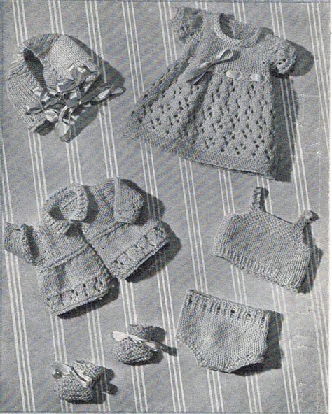 Dolls Clothes Knitting Pattern For 10 Inch Doll Vintage Copy PDF