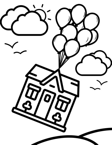 Up House Coloring Page Etsy