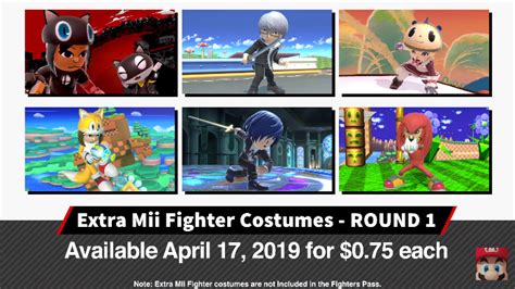 New wave of Mii Fighter costumes coming April 17th, 2019 | The ...