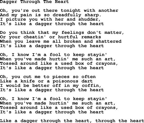 Dolly Parton song: Dagger Through The Heart, lyrics