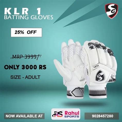 Velcro White Sg Klr Batting Gloves Size Full At Rs Pair In