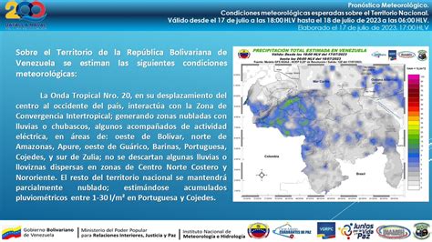 INAMEH On Twitter 17Jul INAMEH Informa Condiciones