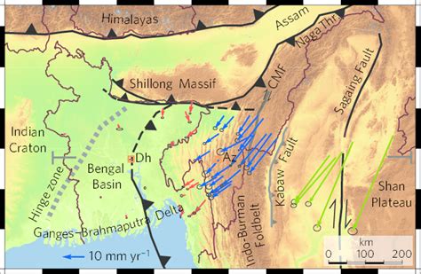 | Topographic map of the Ganges–Brahmaputra Delta and Indo-Burman... | Download Scientific Diagram