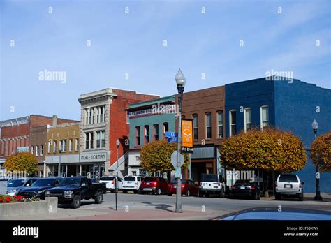 Main Street Of Small Town Lebanon Indiana Stock Photo Alamy