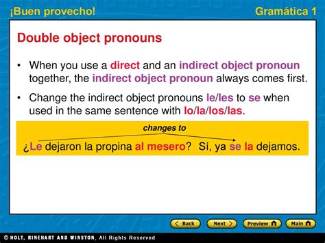 Double Object Pronouns Ppt Descargar