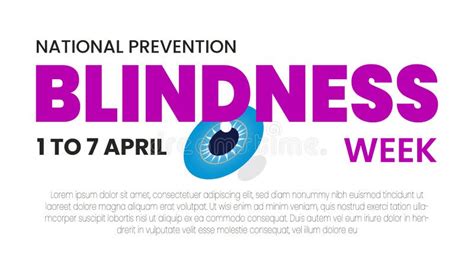 Prevention Of Blindness Week To April Stock Vector Illustration