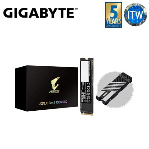 Gigabyte Aorus Gen4 7300 1TB PCIe4 0x4 NVMe 1 4 Internal SSD W