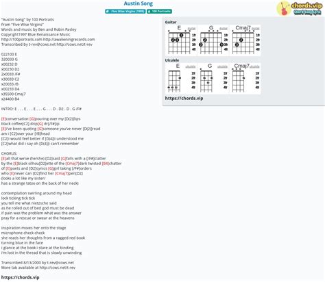 Chord: Austin Song - tab, song lyric, sheet, guitar, ukulele | chords.vip